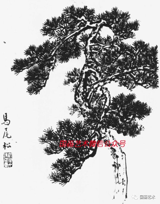 俞子才画松视频,如何快速画松树国画