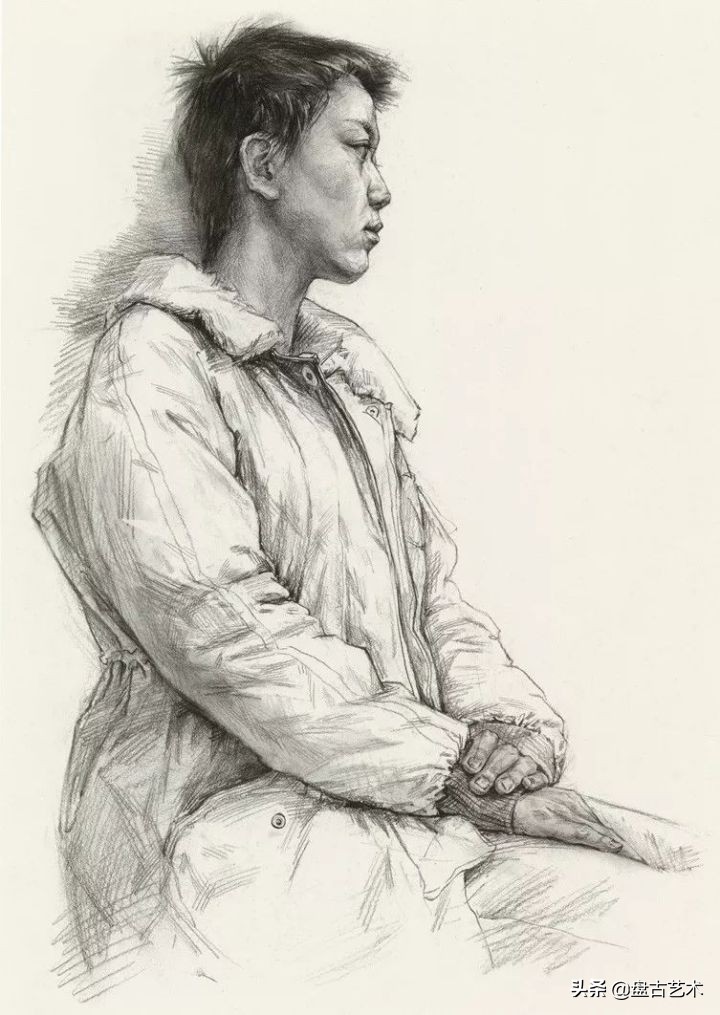 择其善者而从之,其不善者而改之的素描艺术画——盘古艺术