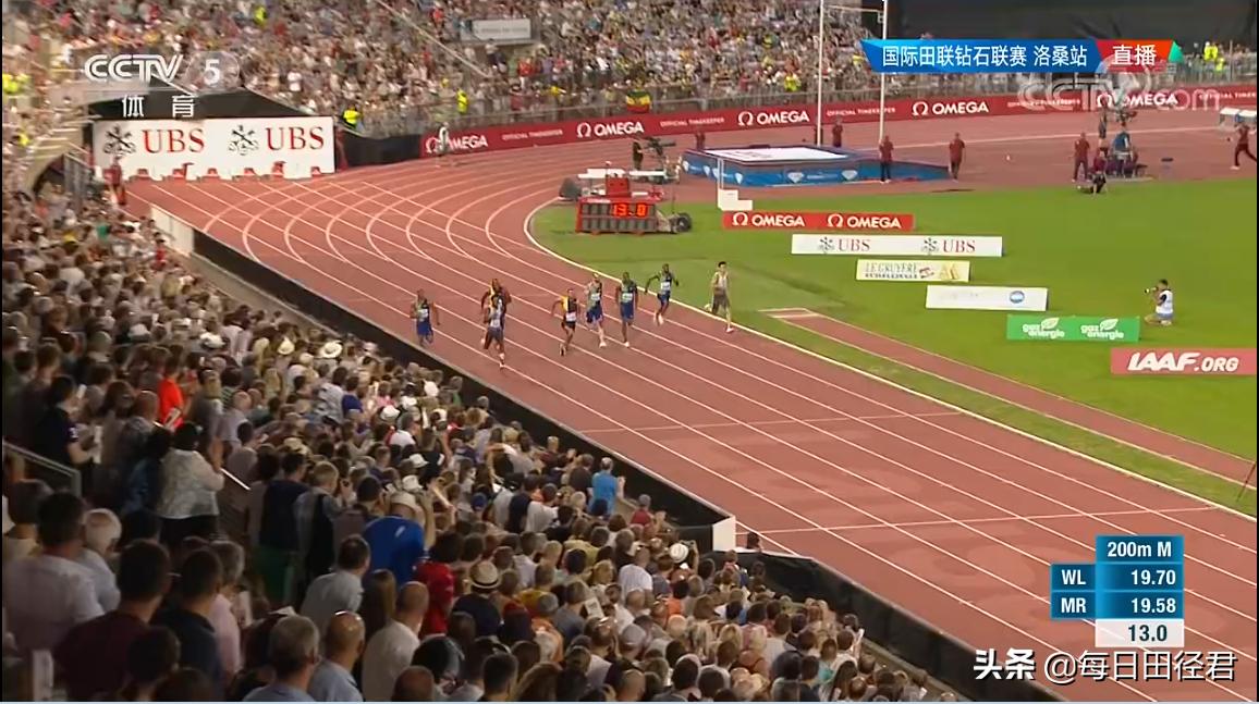 博尔特200米vs谢震业,博尔特200米破19秒30现场解说