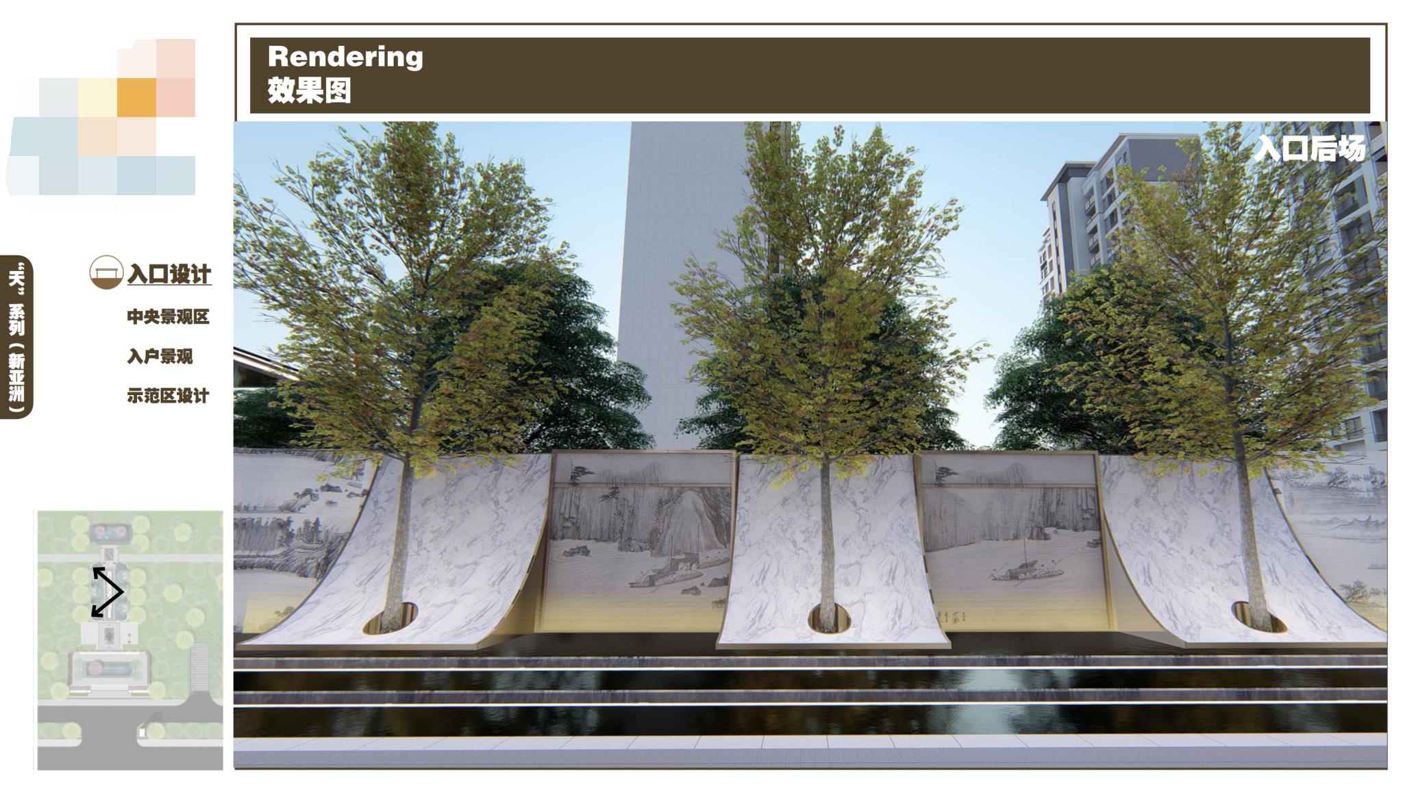 知名别墅景观设计效果图,房产景观方案