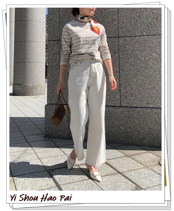 横条纹长款上衣怎么搭,横条纹长袖上衣外搭