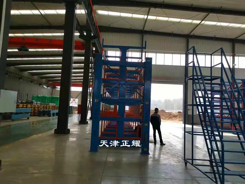 棒材存放伸缩式货架,存放圆钢专用货架