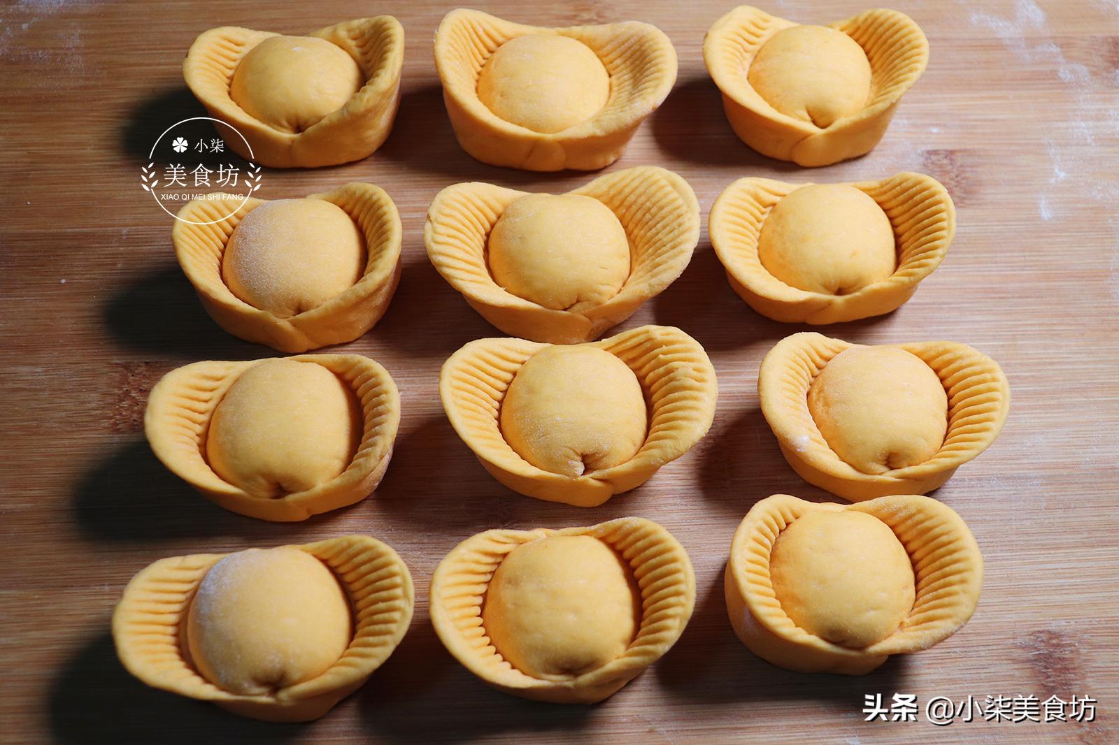 年夜饭必备的金元宝馒头,过年吃的福馒头