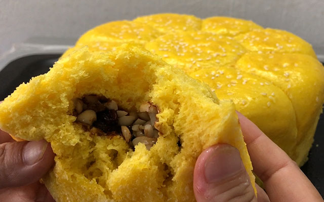 南瓜奶酥面包做法,花生面包子馅料做法