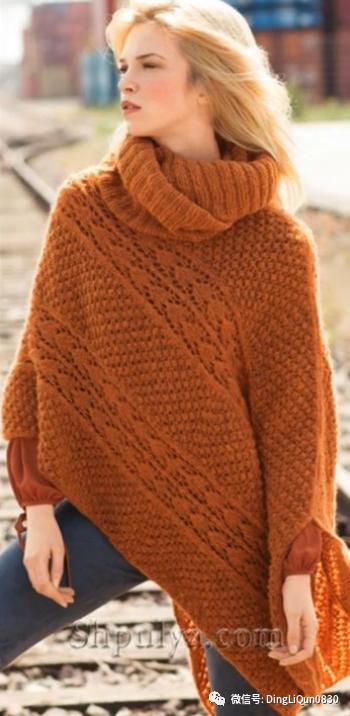 斗篷披肩钩花图样,针织披肩花样图片大全