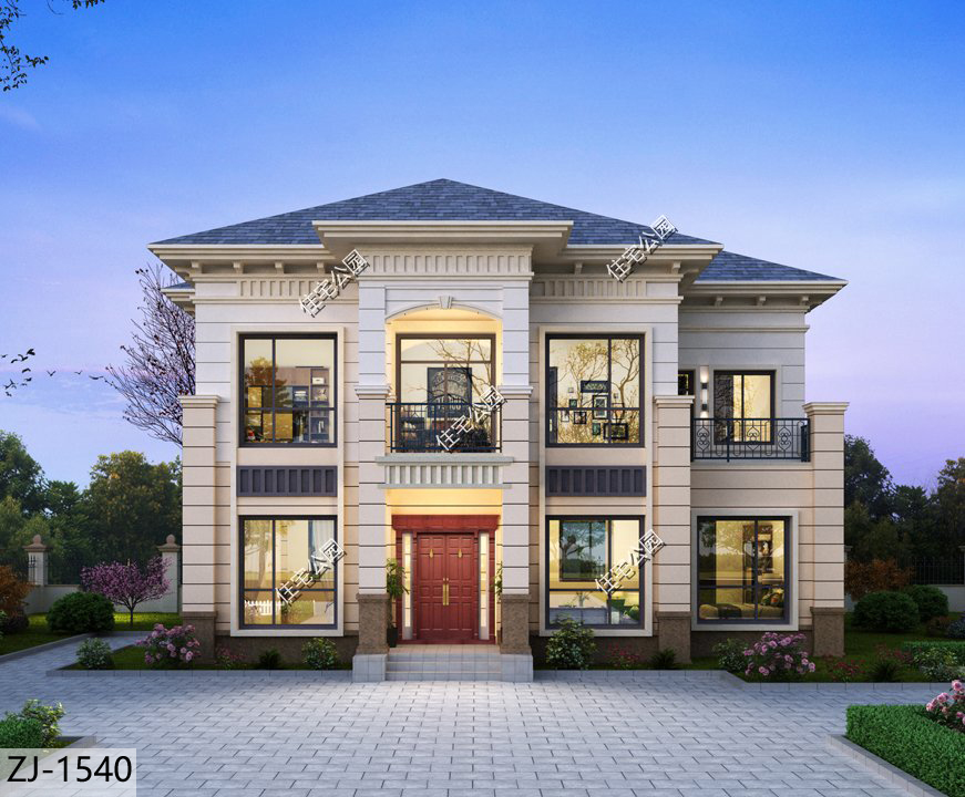 回农村建三栋中式别墅高端有气势,回农村建别墅现代风格