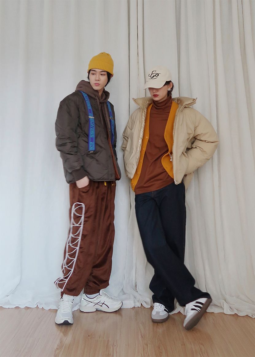 优衣库u系列双排扣棉服穿搭,优衣库u系列联名款冬季