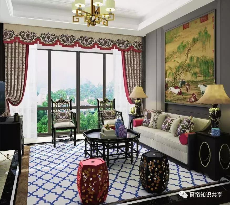 新中式25公分的帘头造型,新中式帘头尺寸