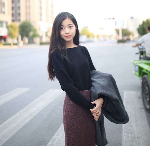 连衣裙毛衣秋冬穿搭,克莱因蓝毛衣穿搭秋冬