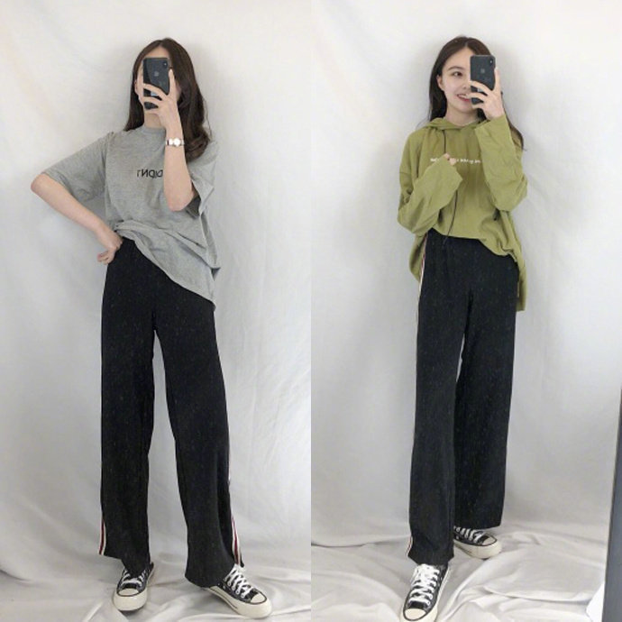 显瘦简约风单穿衬衫搭配牛仔裙,宽松衬衫配半身裙上演春的活力