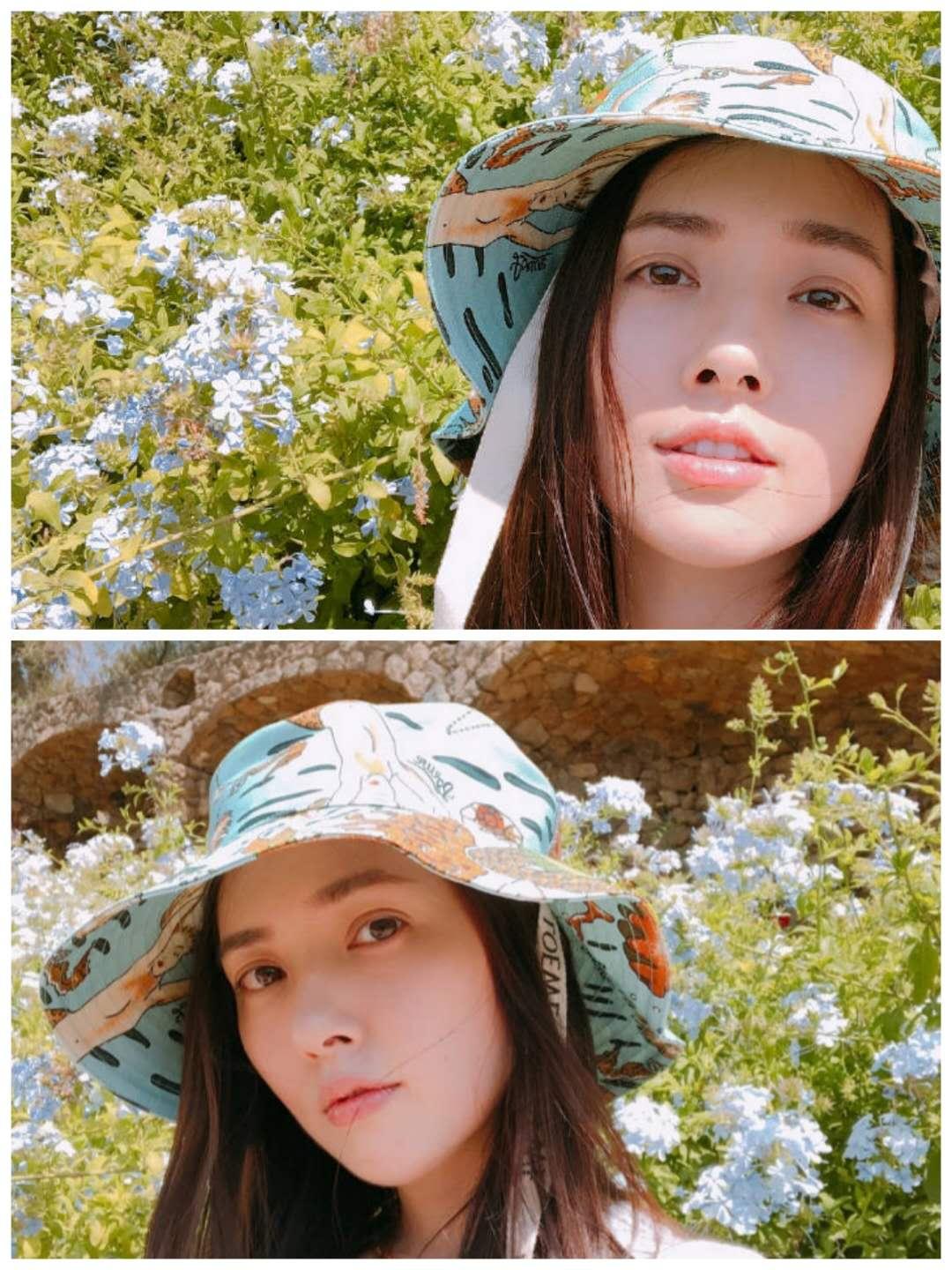 热巴同款防晒,热巴戴渔夫帽