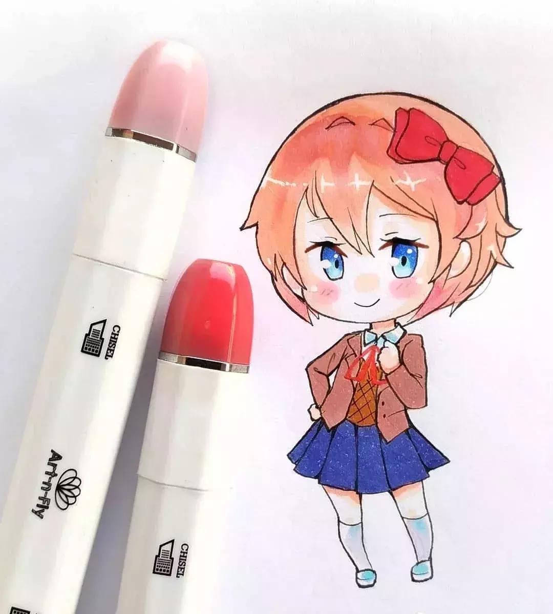 可爱动漫人物手绘马克笔,马克笔好看的动漫人物