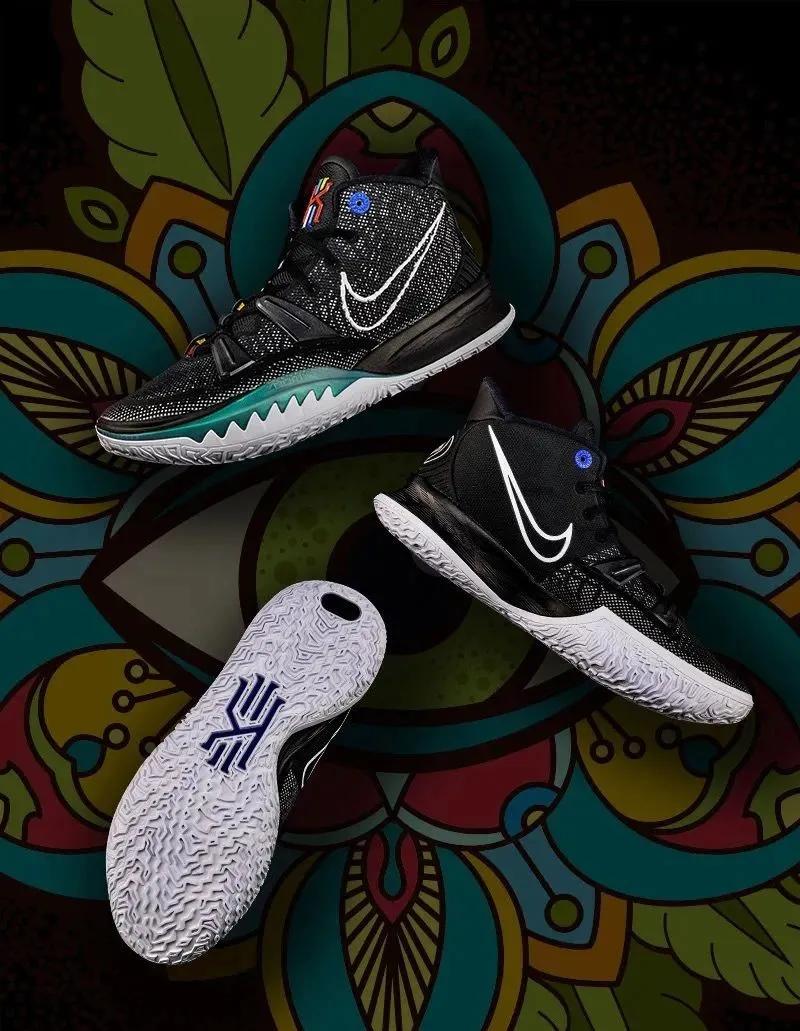 nba欧文7黑白上脚,欧文上脚欧文7全部配色全身照