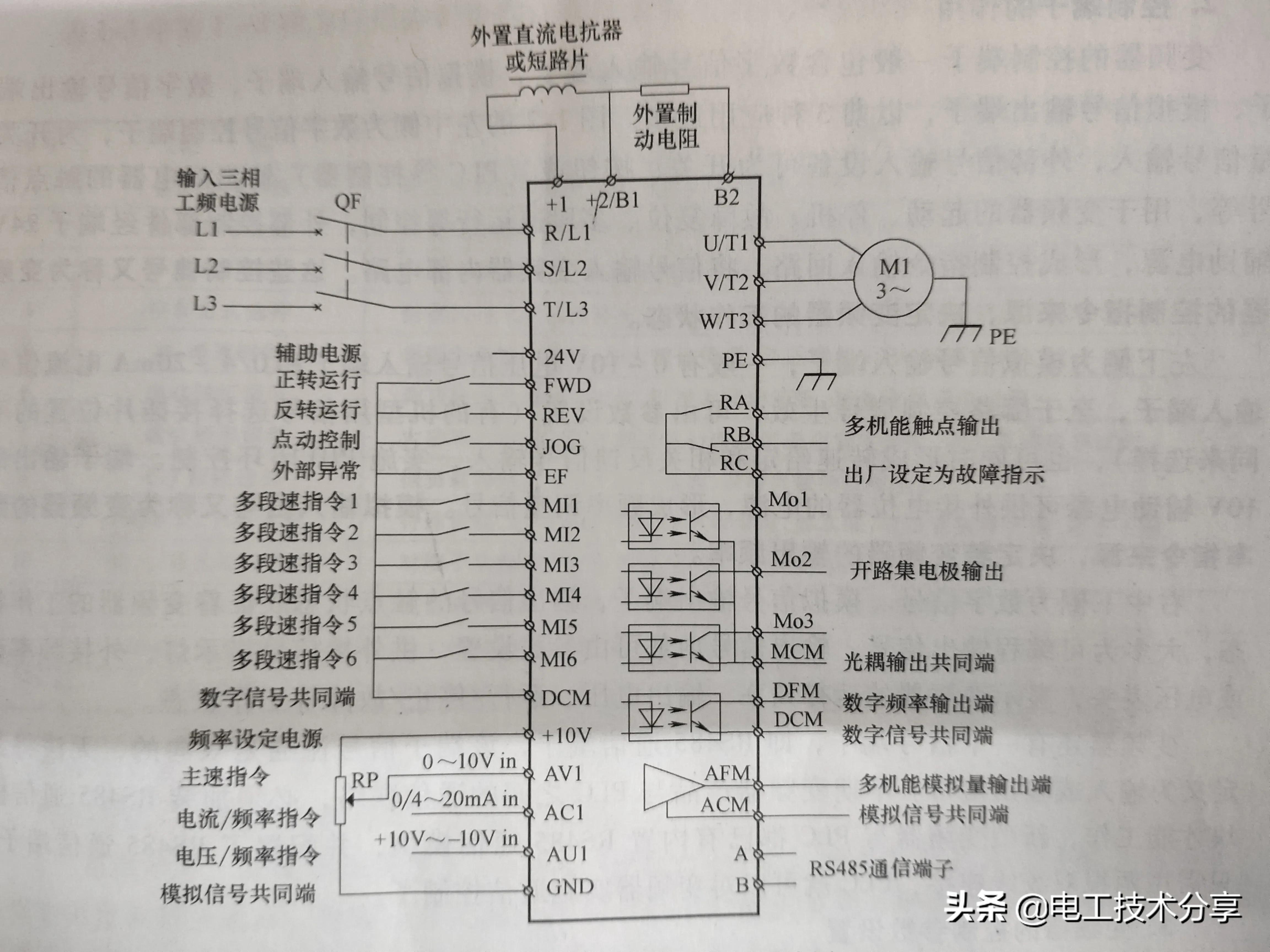 变频器端子控制电路视频,变频器控制电路端子的标准接线