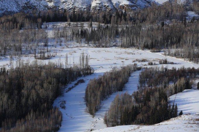 自然风光美如画新疆,自然风景雪景