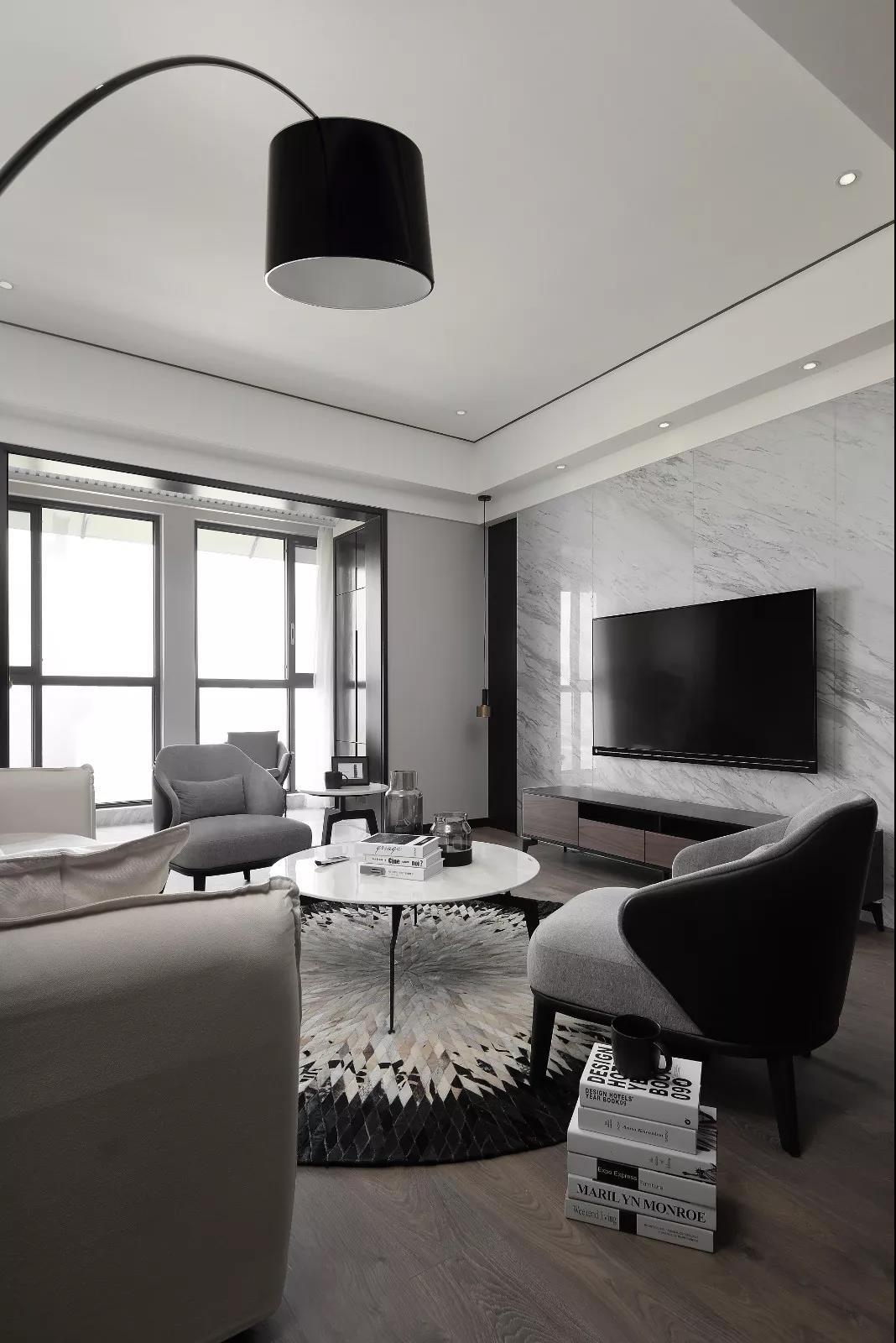 黑白灰风格全屋效果,轻奢全屋黑白灰装修
