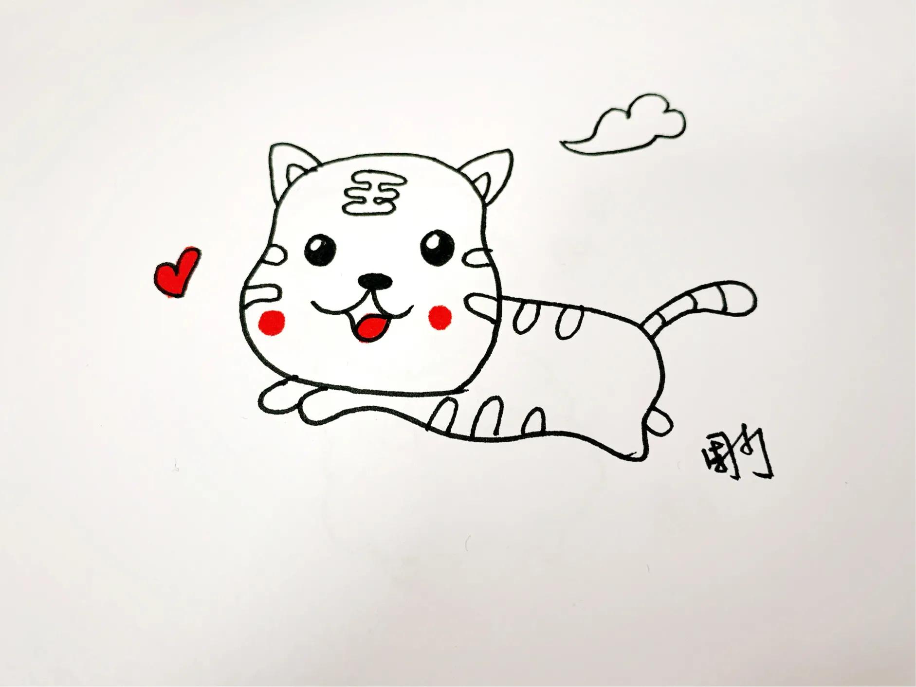 用1234567画一只小动物,儿童画画教程3-6岁画小动物老虎