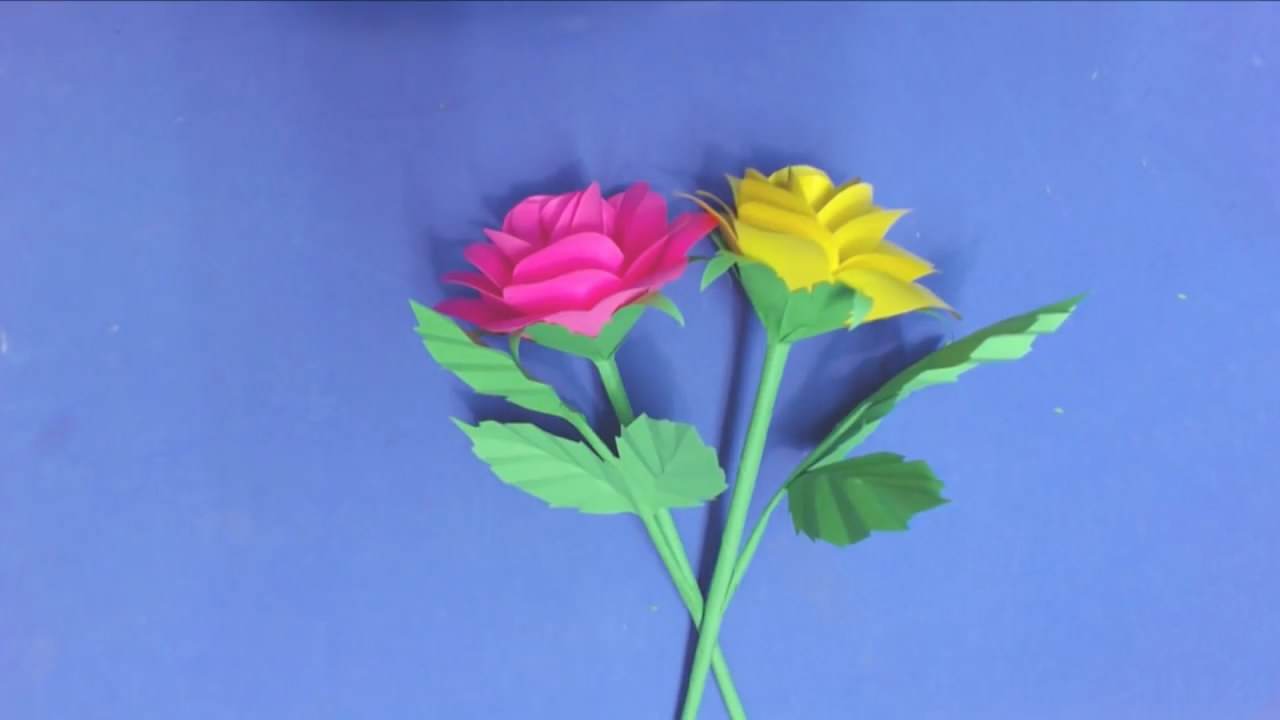 纸艺玫瑰花手工制作方法,纸艺网折最简单的玫瑰花