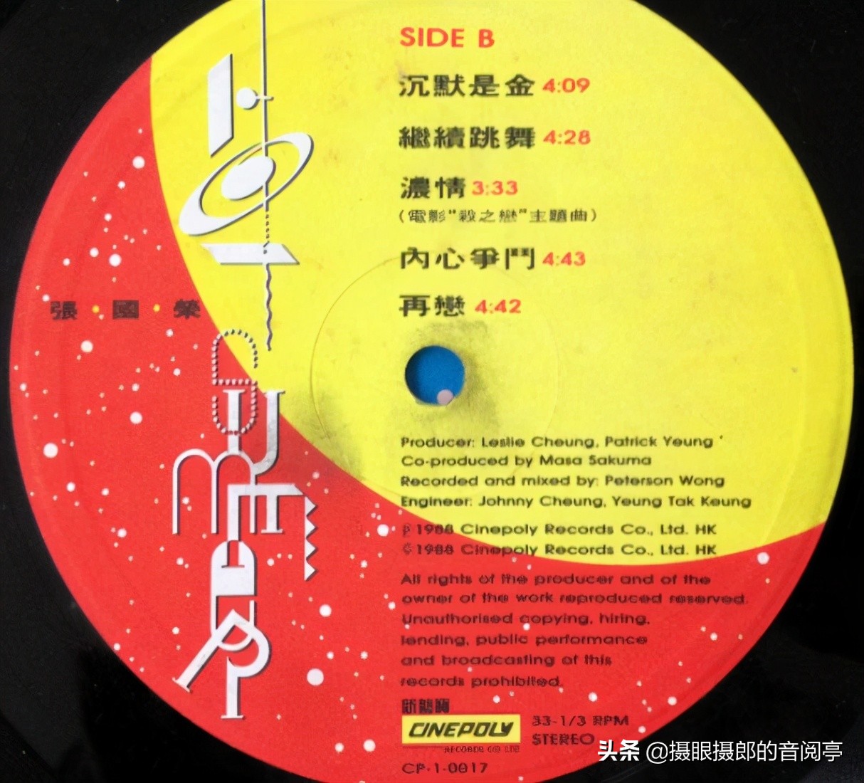 1994年张国荣的国语专辑,张国荣粤语专辑唱片