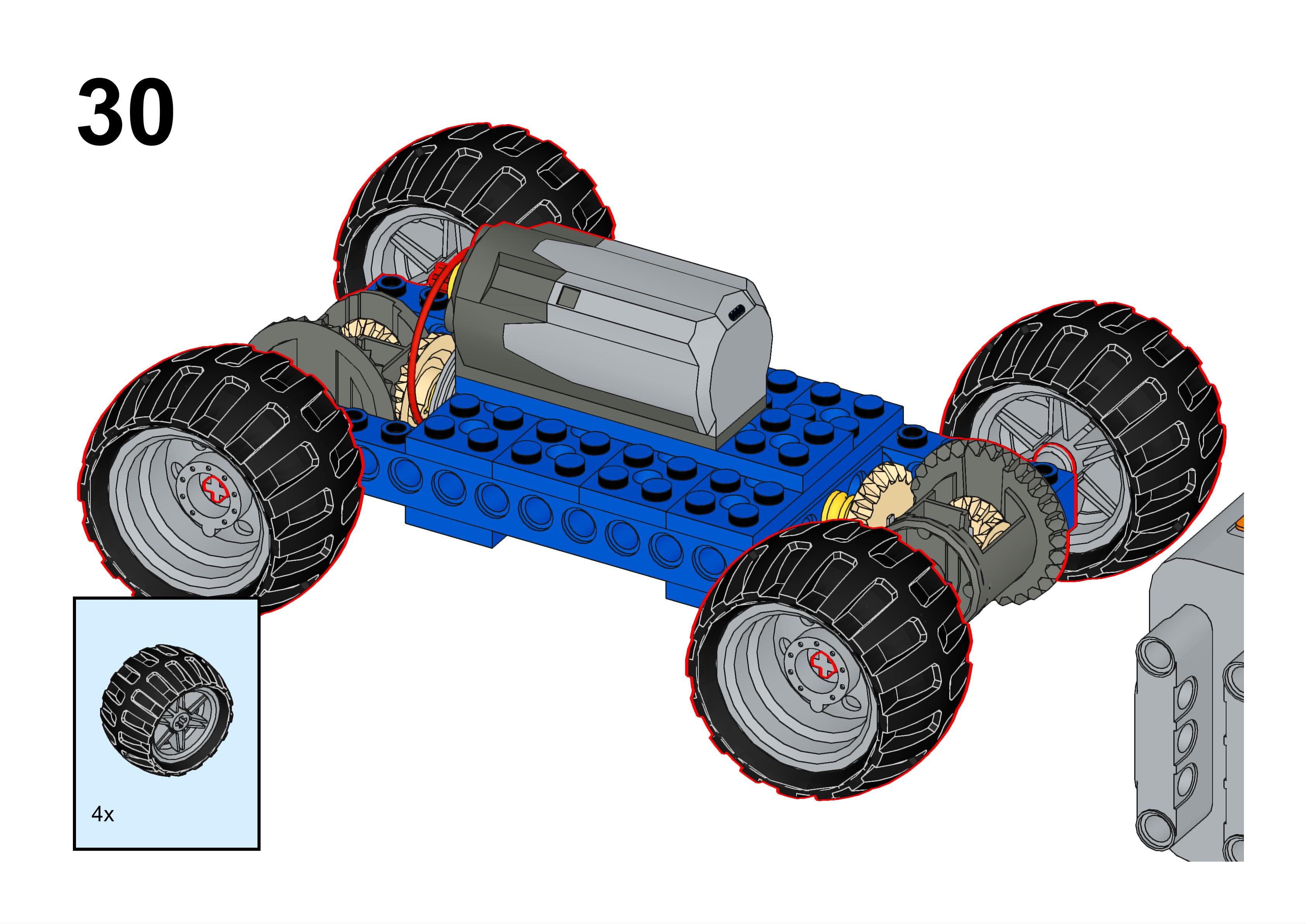 用乐高9686做一辆四驱车,乐高9686小颗粒四驱车搭建教程