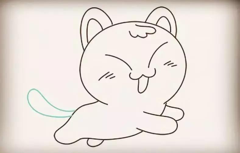 萌萌哒小猫咪简笔画,超萌小猫咪简笔画