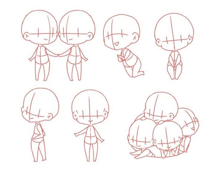 萌哒哒q版人物动态参考，收藏练习吧！