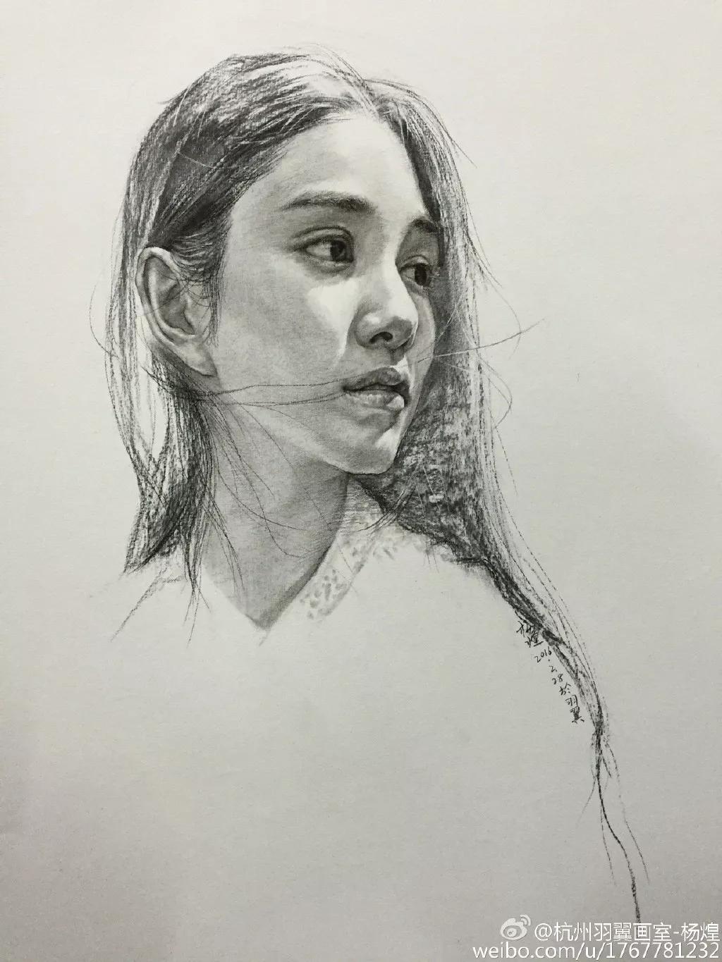 他笔下的女子油画细腻唯美,古典美女画唯美古风素描