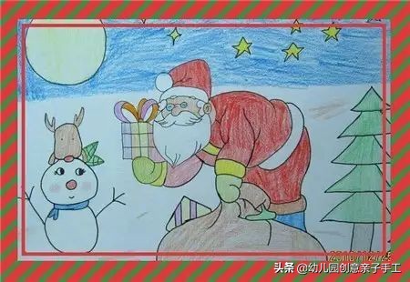 圣诞节儿童画画,圣诞节画画作品大全12岁
