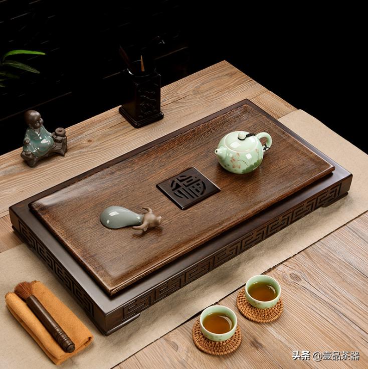 鸡翅木茶海茶具全套,正宗鸡翅木茶盘茶具