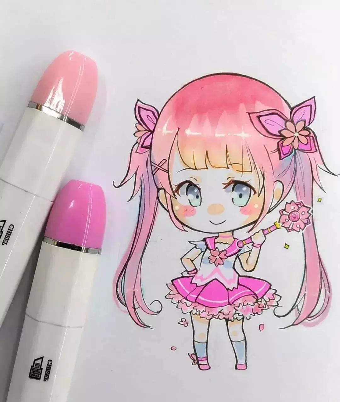 可爱动漫人物手绘马克笔,马克笔好看的动漫人物