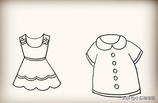 衣服简笔画简单又漂亮女生,新年衣服简笔画简单又漂亮