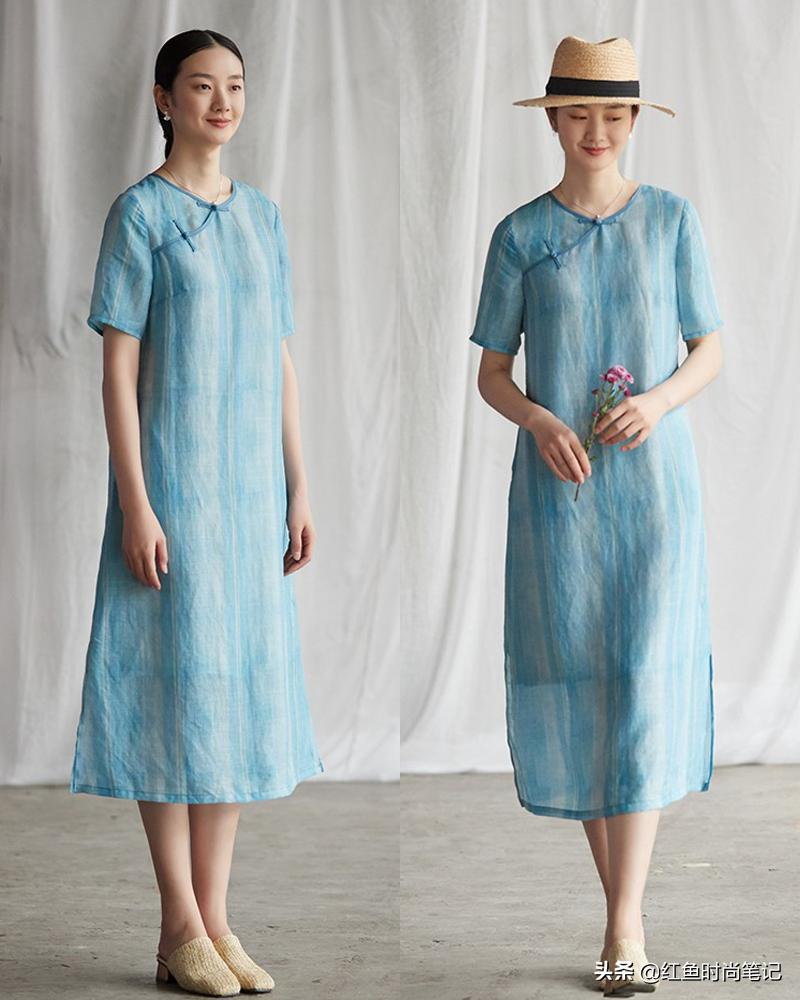 做一个内心淡然而纯净的女人，这10套简单舒服的棉麻风裙子，漂亮