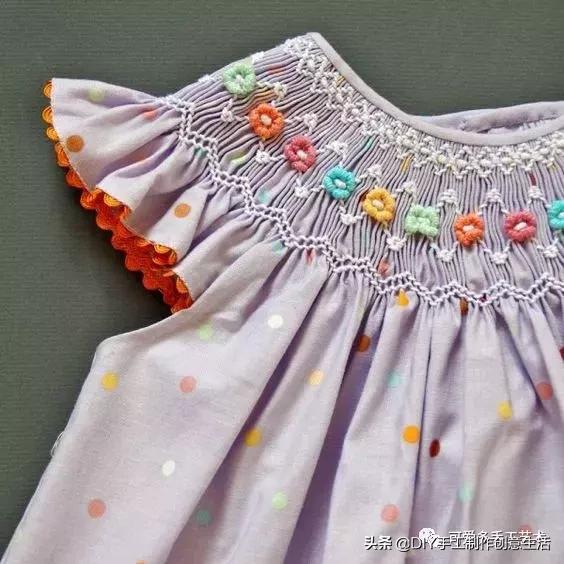 缩褶绣编织视频教程,棒针褶皱效果