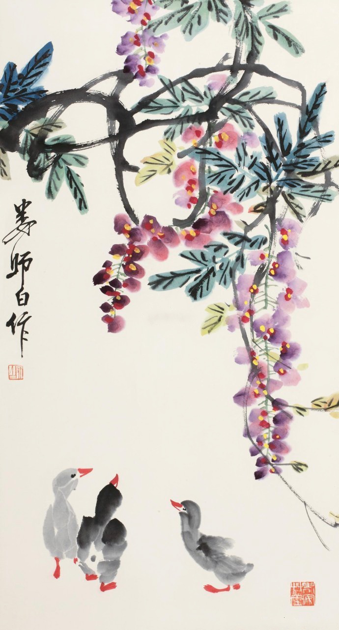 娄师白小鸭子画法,娄师白小鸭子