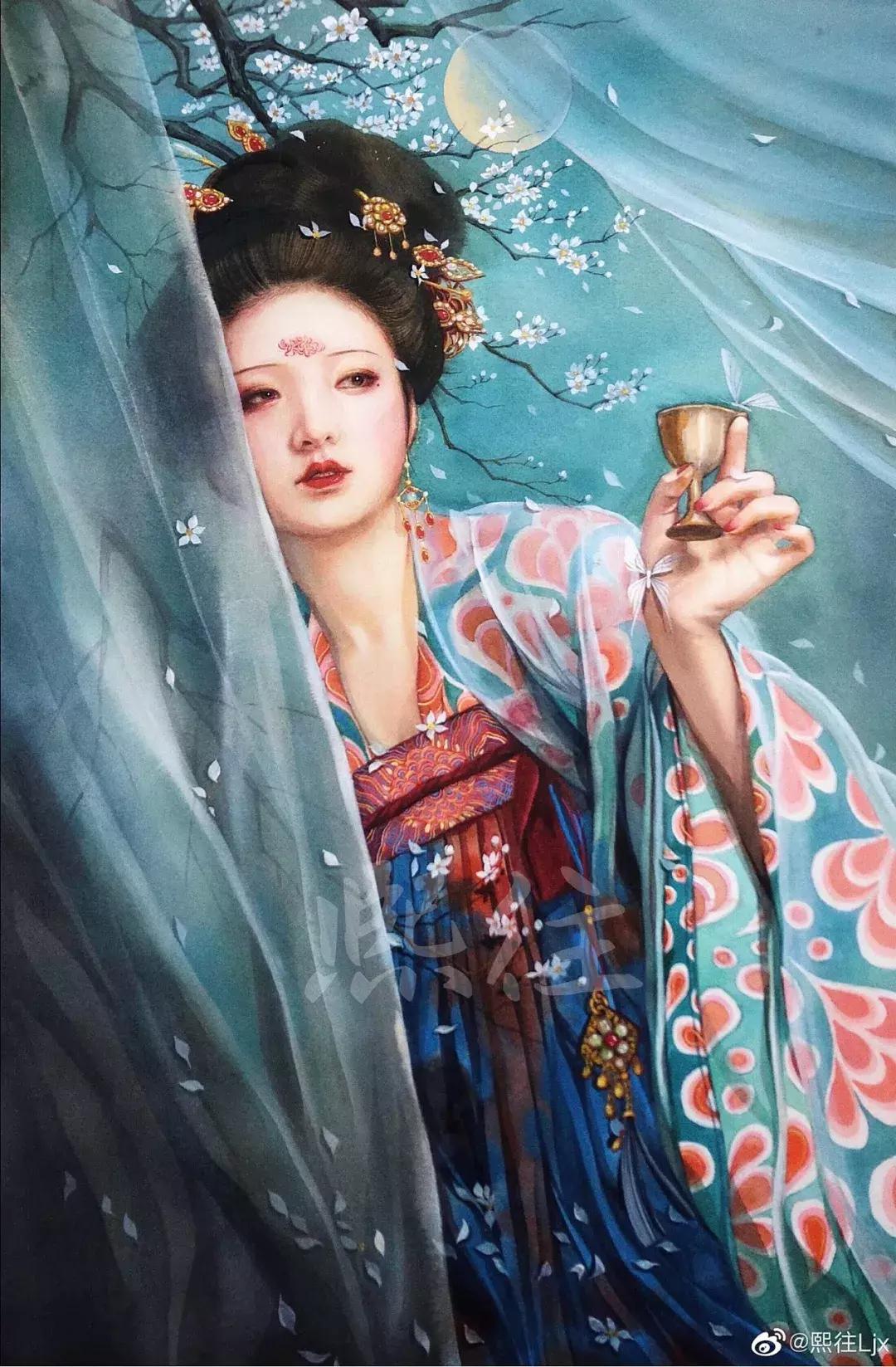 古风绘画线描,100张绝美古风女线描手绘
