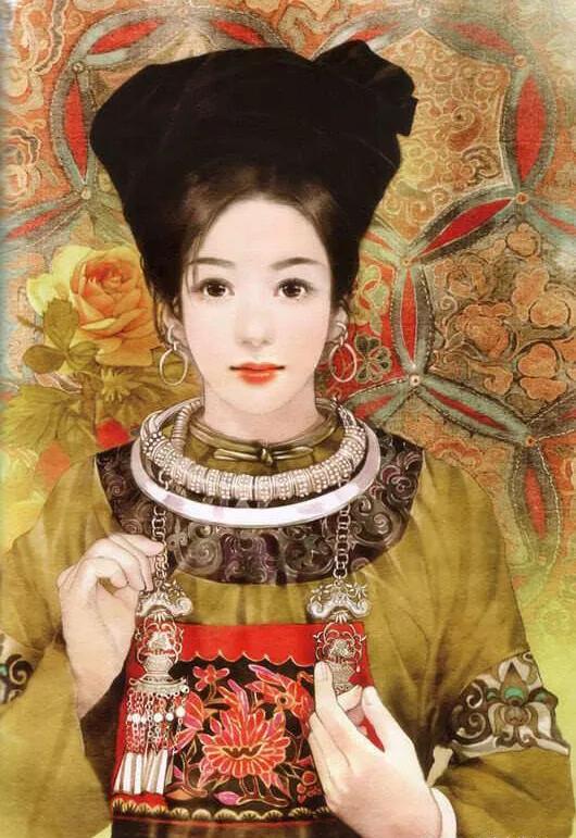 五十六个民族五十六枝花画,五十六个民族人物画高难度