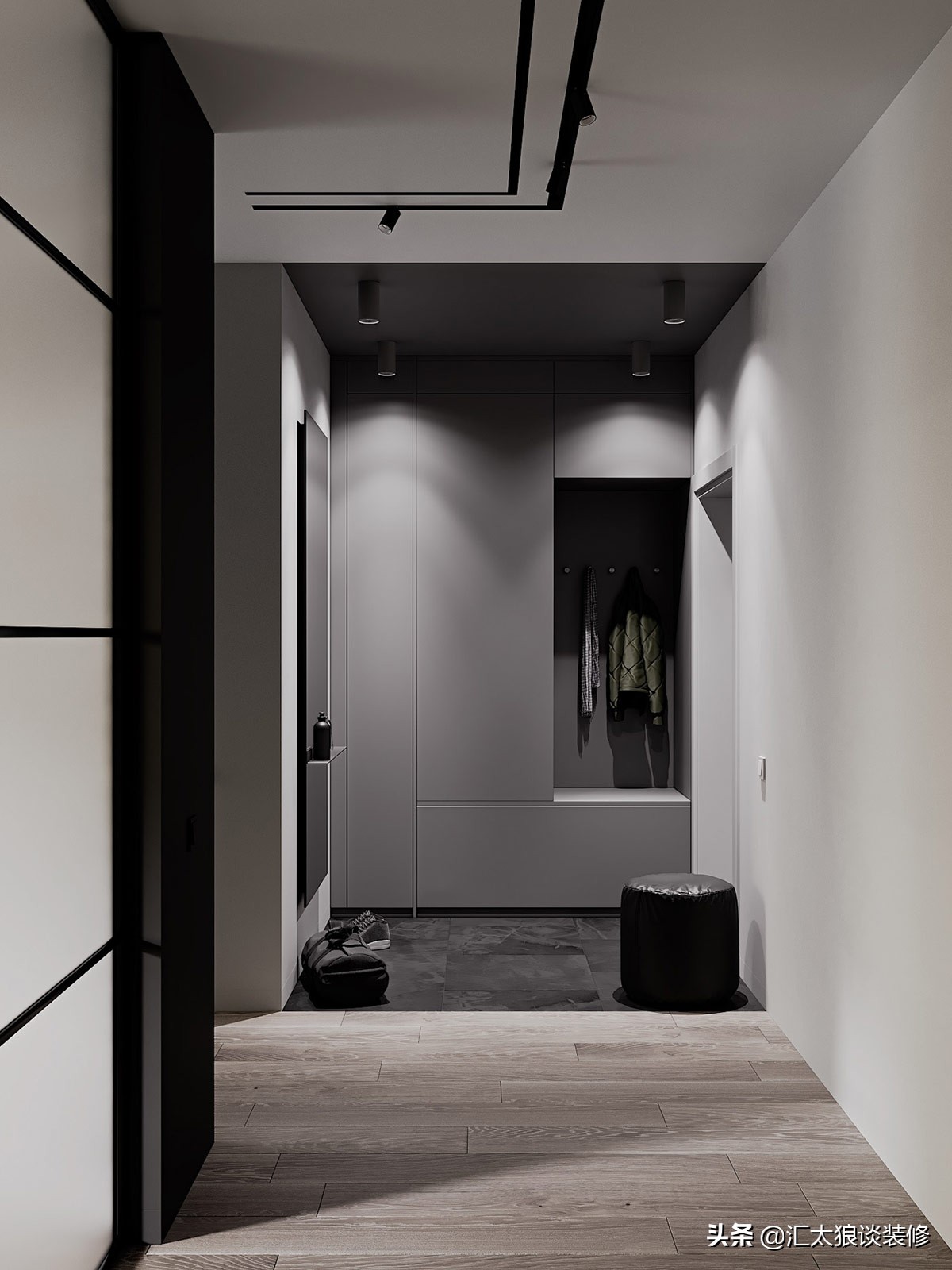 黑白灰的简约空间时尚不过时装修,75平黑白灰简约风