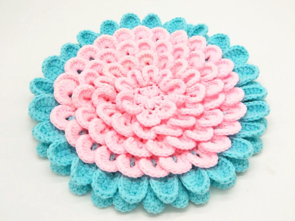 手工钩针钩花坐垫,手工钩针花样大全钩坐垫