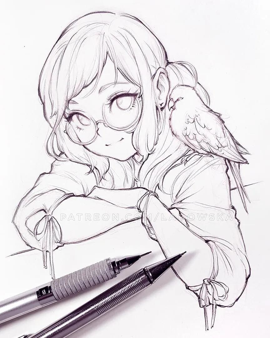 软萌可爱的动漫美少女怎么画,画可爱的动漫美少女特别简单