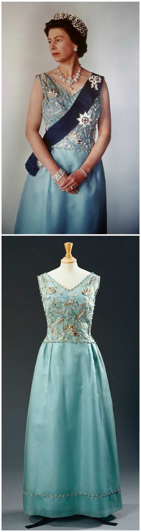 女王轻奢高定礼服,英国女王伊丽莎白连衣裙