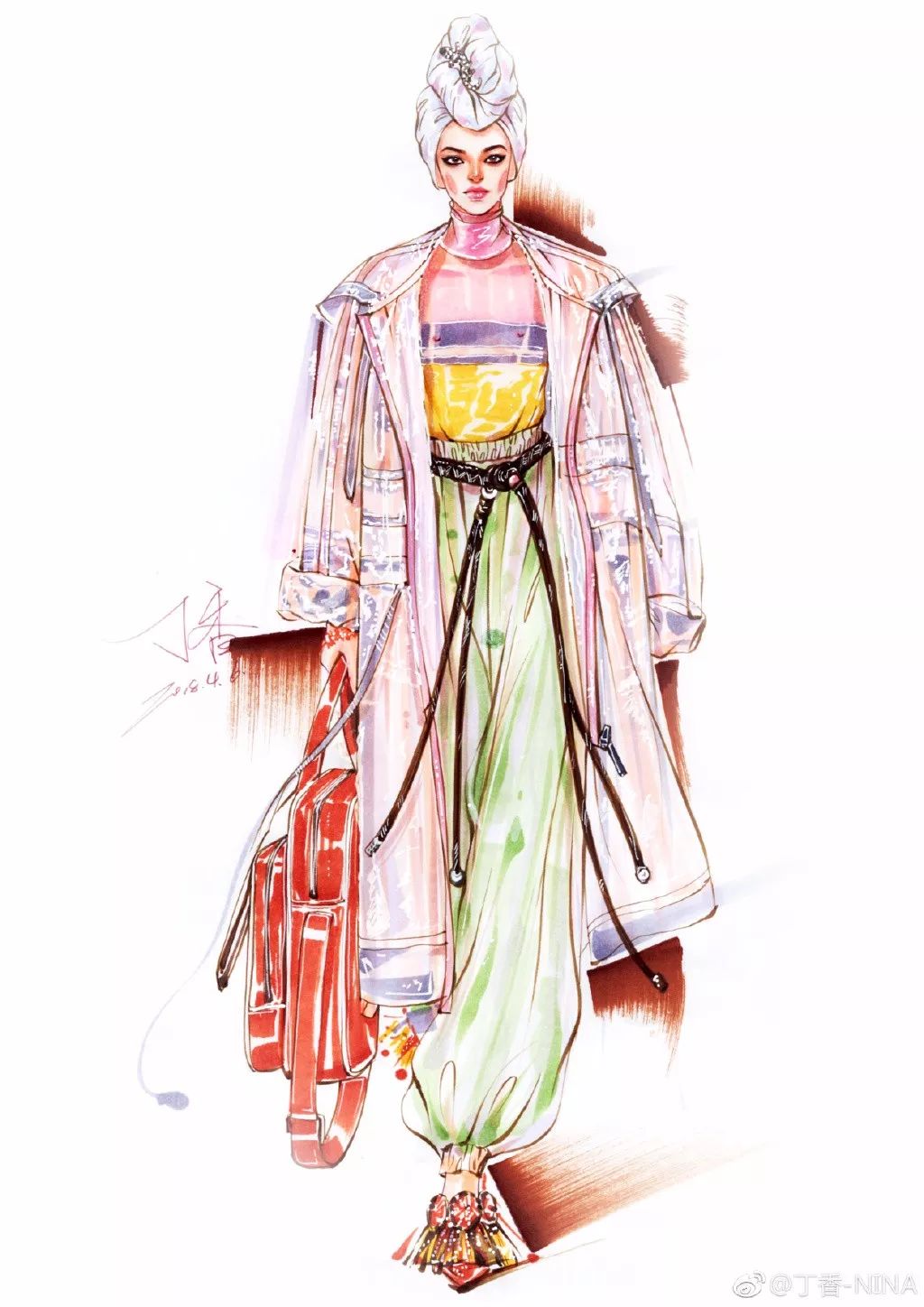 怎么用马克笔和彩铅画四大美人,马克笔与彩铅结合画法