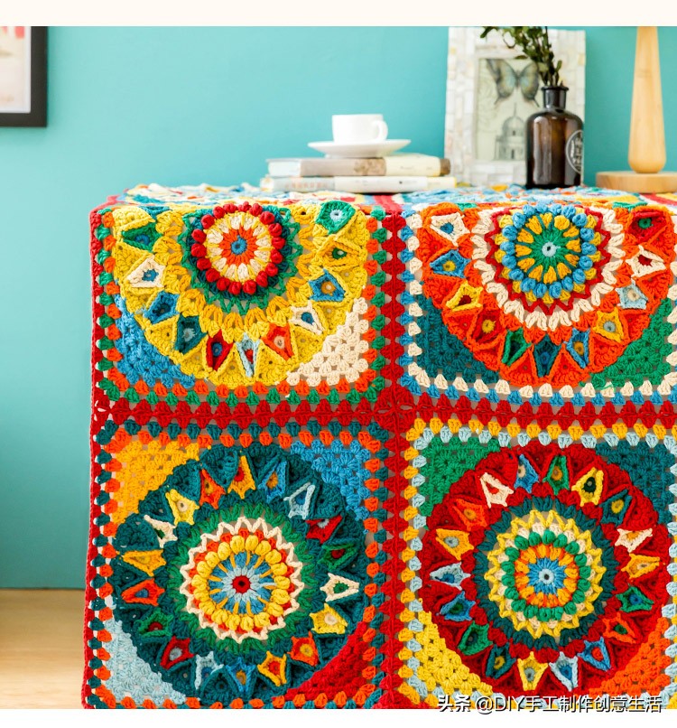 钩针猫咪拼花毯教程,苏苏姐家拼花毯钩针视频全集