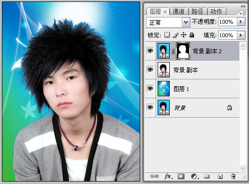 photoshop照片快速换底,photoshop照片换蓝底