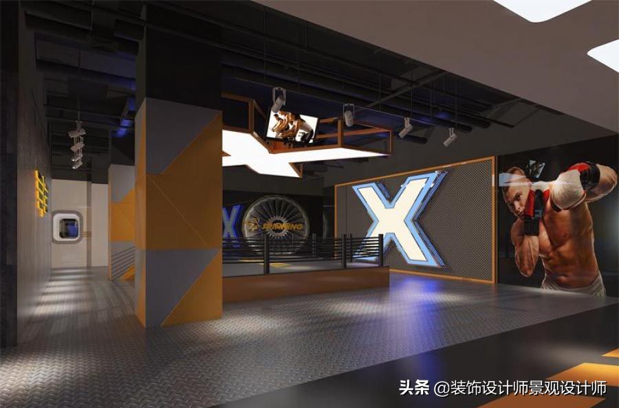 公司健身房设计效果图,书房健身房二合一设计效果图