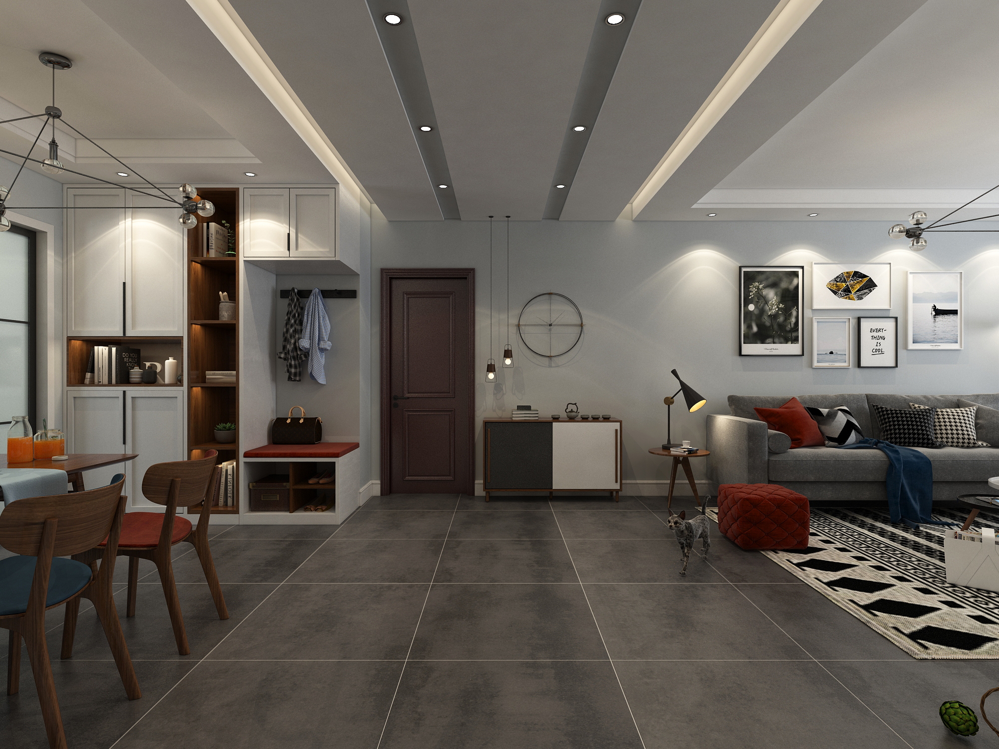 120平中式后现代风格,120平后现代风格