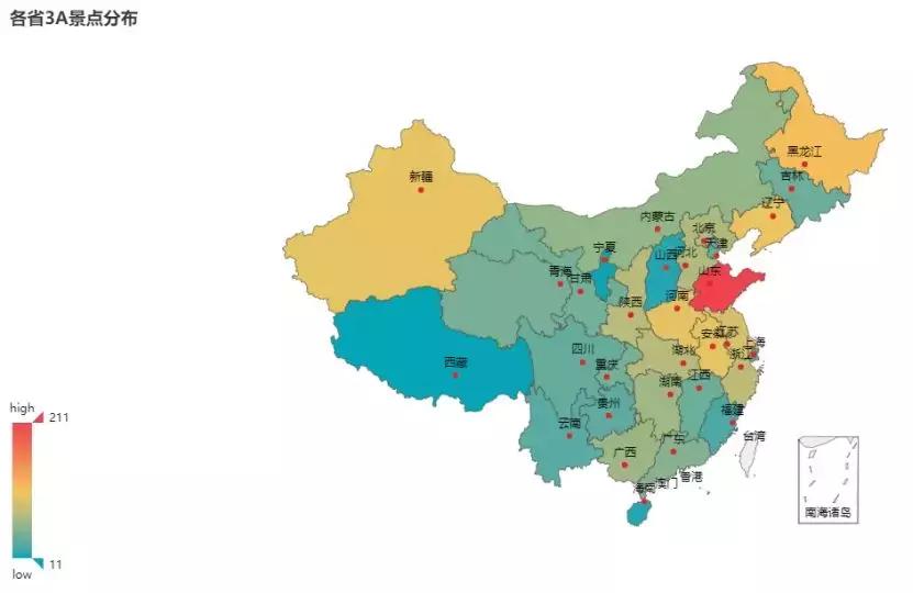 python旅游景点数据预测,旅游景点分布图python