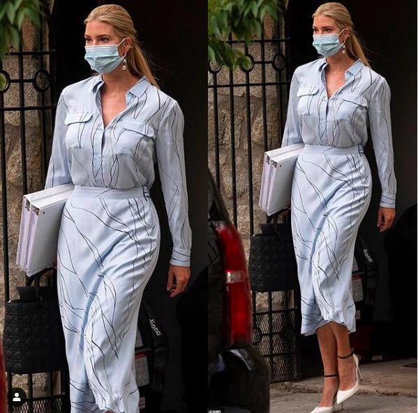 骨架大怎样穿白色裙装？伊凡卡给了最佳示范，全身白要搭一点金