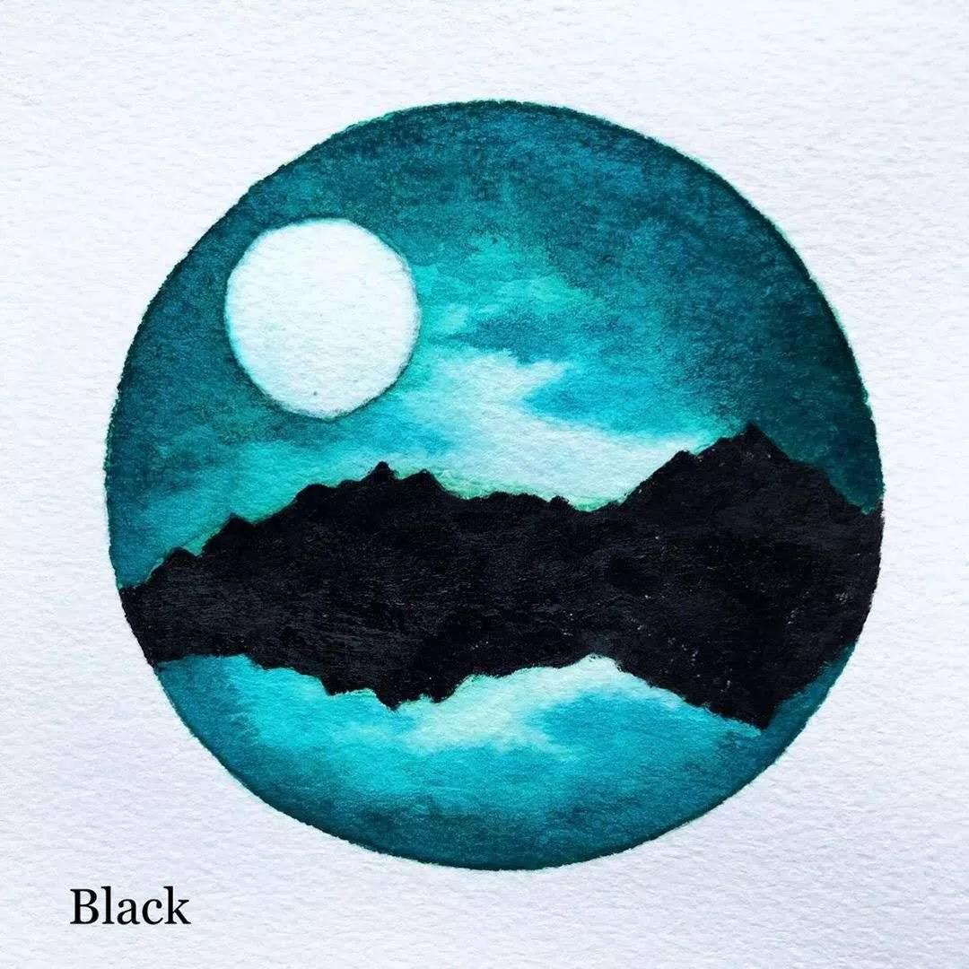 一二三年级女孩用水彩笔画星空,如何用水彩颜料画星空和海的渐变