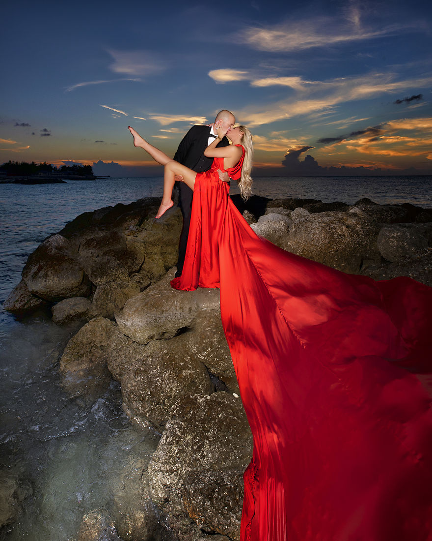 国外夫妻浪漫的爱情婚纱照,带你看看异国的风景