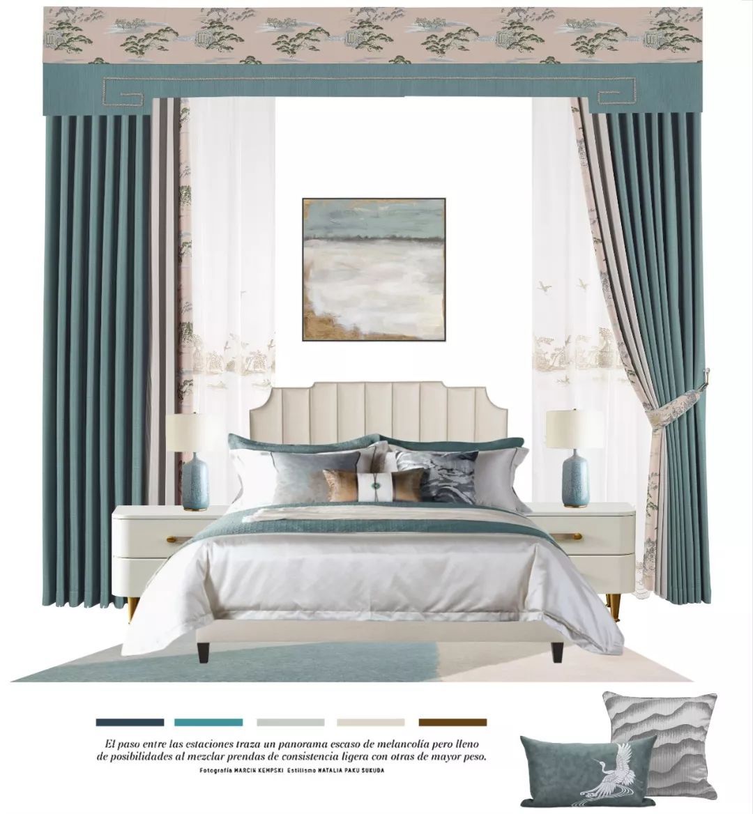 凯悦家居布艺效果图,凯悦新中式窗帘效果图